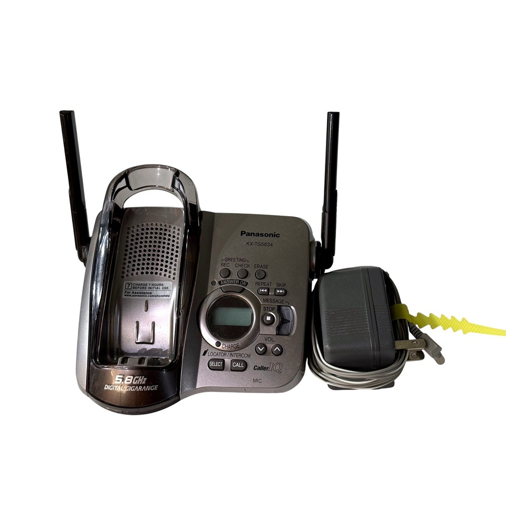 Panasonic KX-TG5634 5.8GHz Digital Gigarange Cordless Phone Base & Adapter